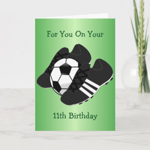 Football Boots Personalised 11th Birthday Card
