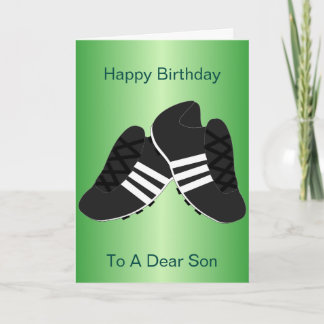 Football Boots Personalised Son Birthday Card