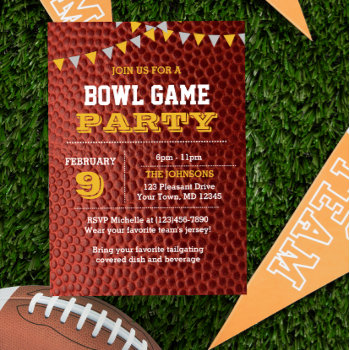 Football Bowl Championship Party Invitation by VisionsandVerses at Zazzle