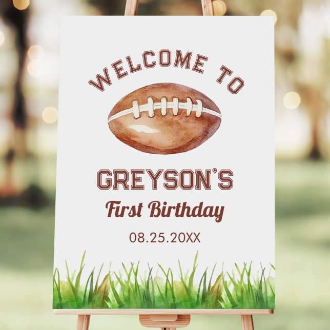 Football Boy 1st Birthday Foam Board (Creator Uploaded)