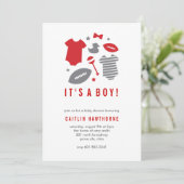 Football Boy Baby Shower Invitation (Standing Front)