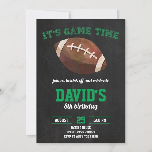 Football Boy Birthday Party Chalkboard Sports