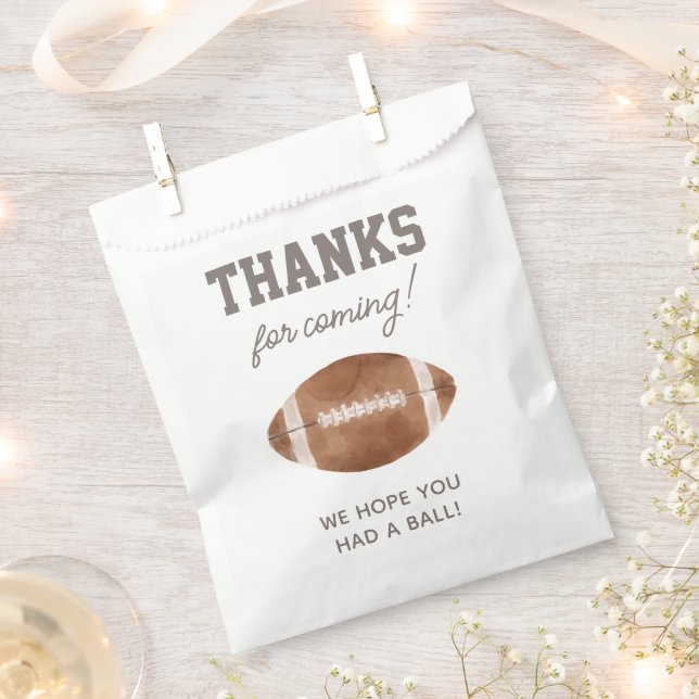 Football Boy Birthday Party Favor Bag (Clipped)