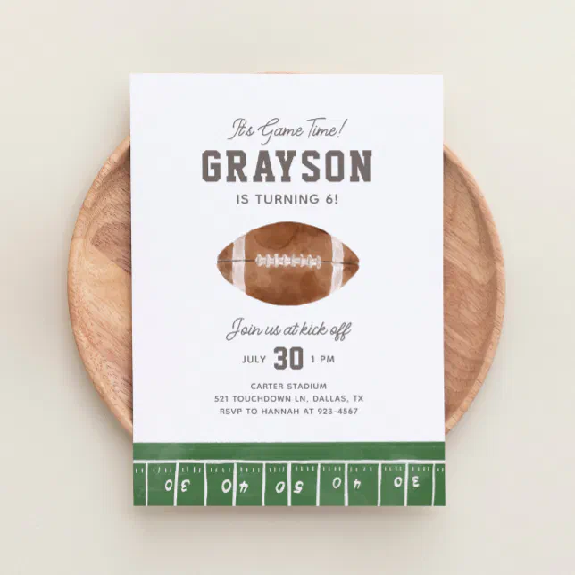 Football Boy Birthday Party Invitation | Zazzle