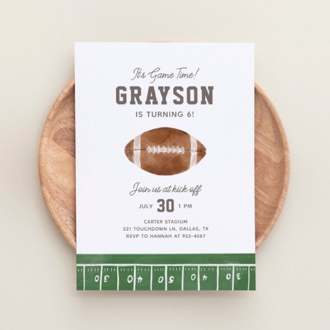 Football Boy Birthday Party Invitation (Creator Uploaded)