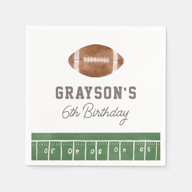 Football Boy Birthday Party Napkins (Front)