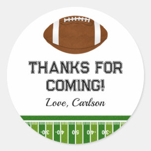 Football Boy Birthday Party Thank You Classic Round Sticker