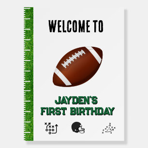 Football boy birthday welcome sign