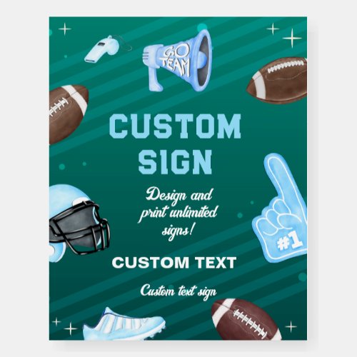 Football Boy First Birthday Custom Sign