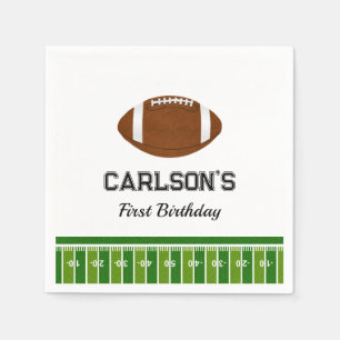 Football Boy First Birthday Party Napkins