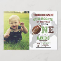 Football Boy First Birthday Photo Rookie Of Year
