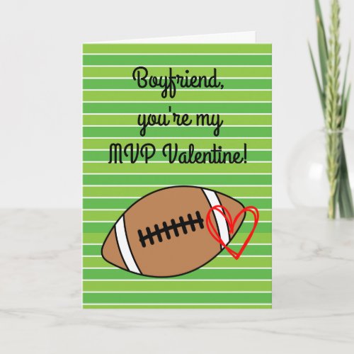 Football Boyfriend Valentines Day Card