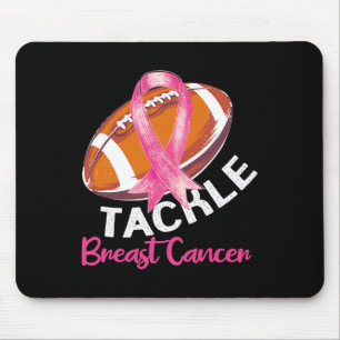 Football Breast Cancer Awareness  for Husbands Men Mouse Pad