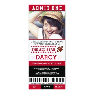 Football Bridal Shower Party Invites