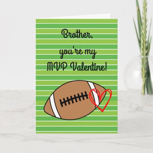 Football Brother Valentines Day Card