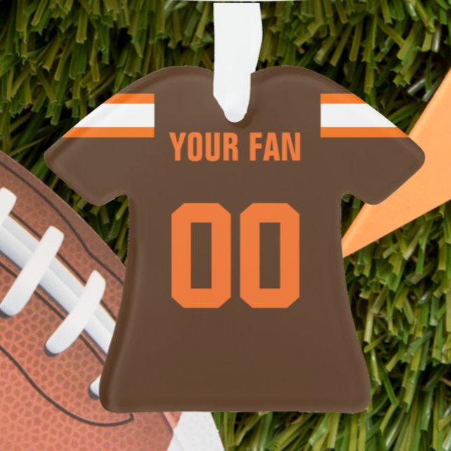 Football Brown, Orange & White Jersey Ornament (Creator Uploaded)