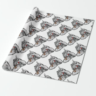 football bulldog wrapping paper