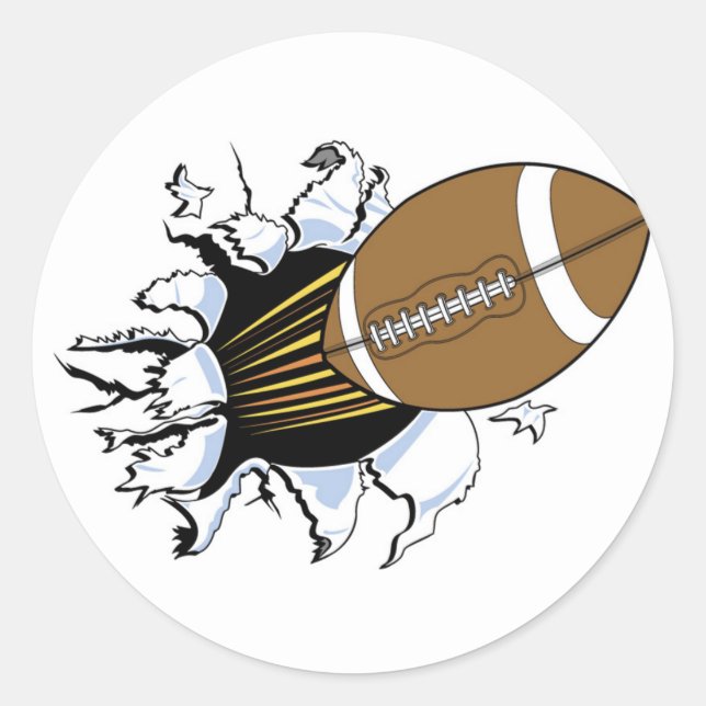 Football Burst T-shirts and Gifts Classic Round Sticker (Front)