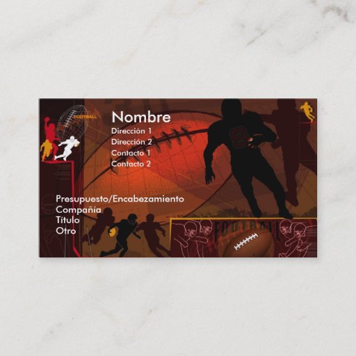 Customizable FOOTBALL BUSINESS CARD