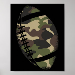 Football Camouflage Gift College Team Coach Camo Poster