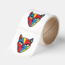 Football Cat Face | Colorful Soccer-Inspired Abstr