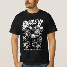 Football Cat Huddle Black and White Grunge Art