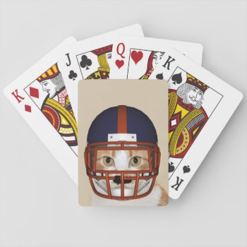 Football Cat Playing Cards by deemac1 at Zazzle