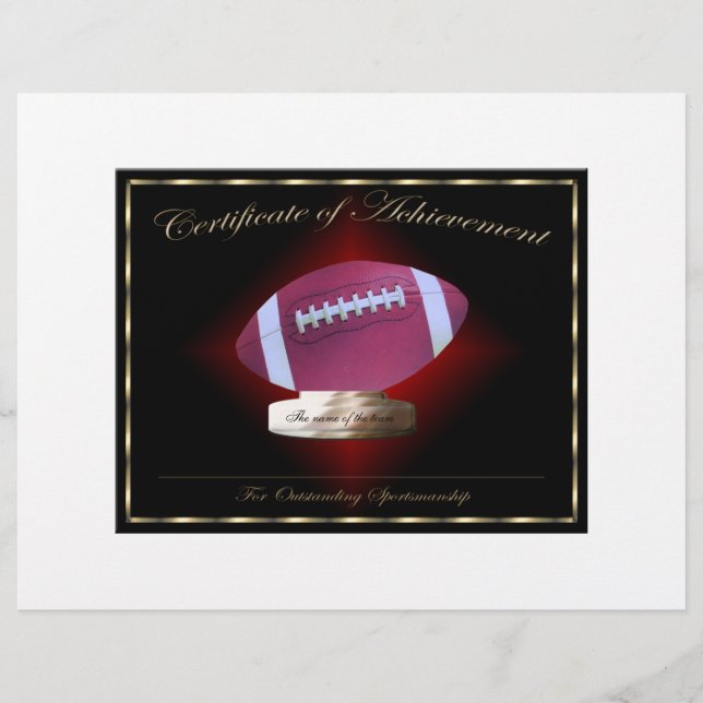 Football Certificate of Achievement (Front)