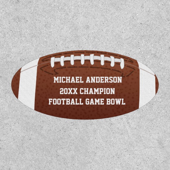 Football Champion Ball with Personalized Name Patch (Front)