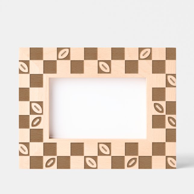 Football Checkerboard Pattern Engraved Frames (Front)