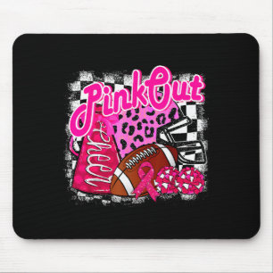Football Checkered Nk Out Breast Cancer Cheer Mom Mouse Pad