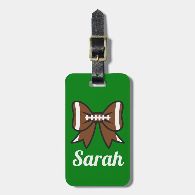 Football Cheer Cheerleader Bag Tag (Front Vertical)