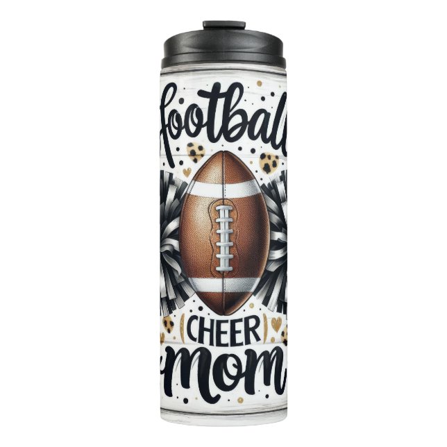 Football Cheer Mom Thermal Tumbler (Front)