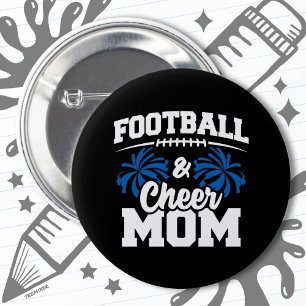 Football Cheer Squad School Sports Games Proud Mom Button