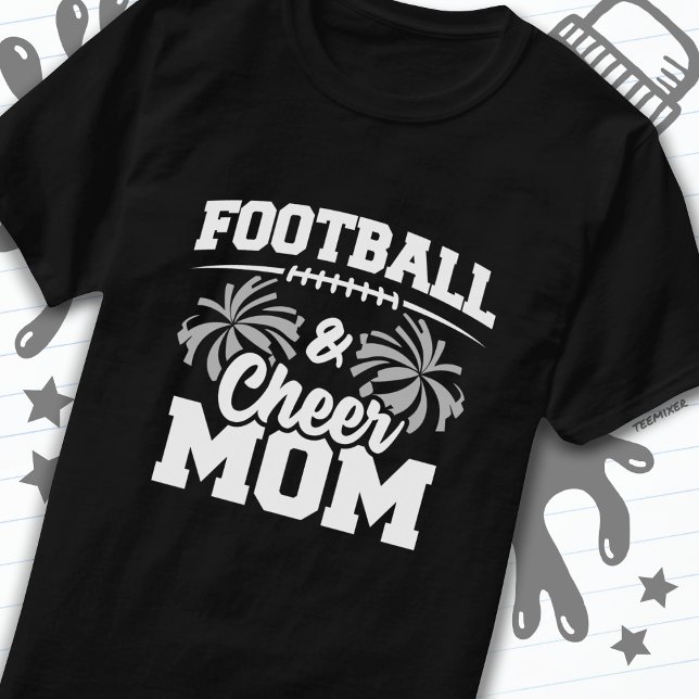 Football Cheer Squad School Sports Games Proud Mom T-Shirt (Creator Uploaded)