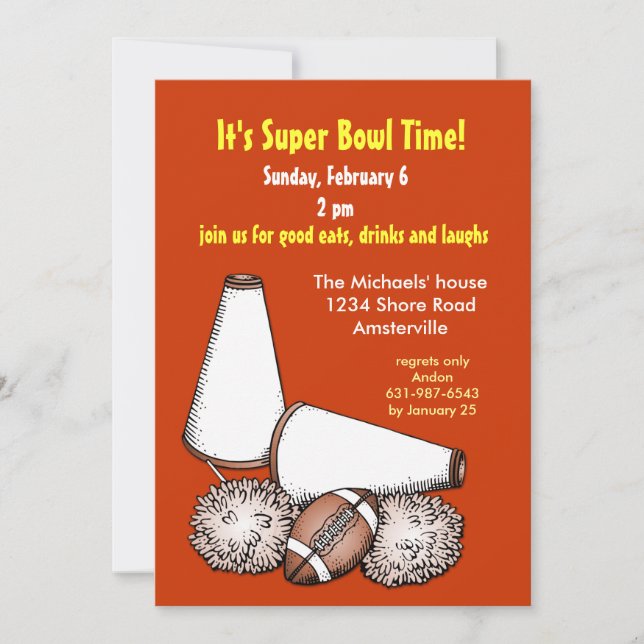 Football Cheers Invitation (Front)