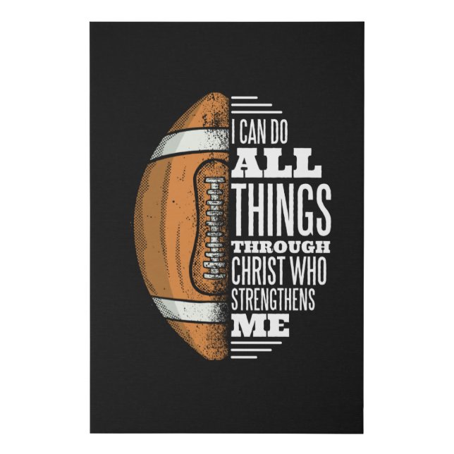 Football Christ Strength Faith Jesus Faux Canvas Print (Front)