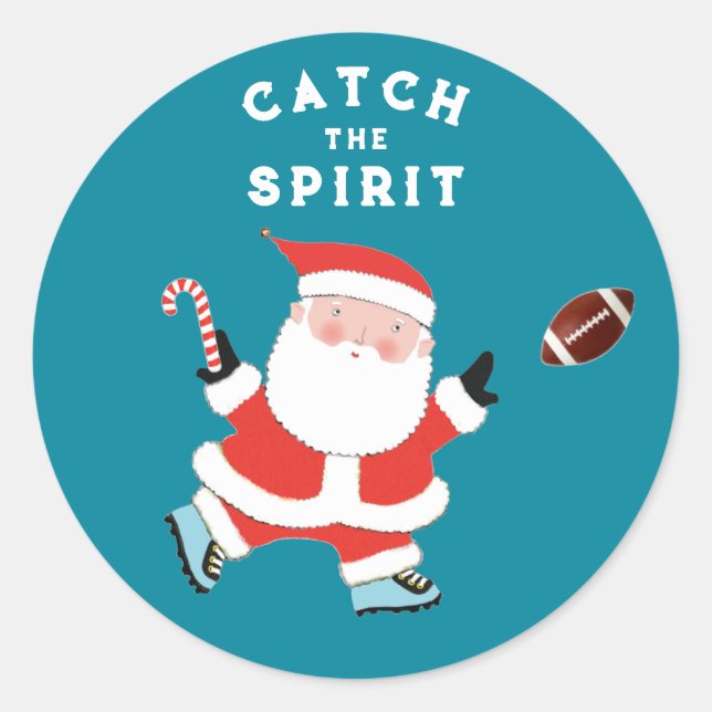 Football Christmas Classic Round Sticker (Front)