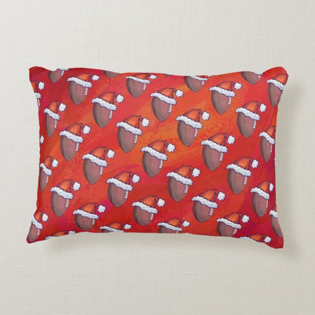 Football Christmas Decorative Pillow (Back)