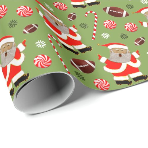 Football Christmas Gift Wrapping Paper