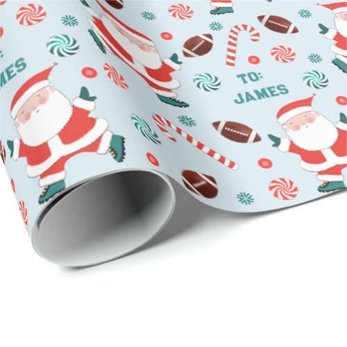 Football Christmas Gift Wrapping Paper