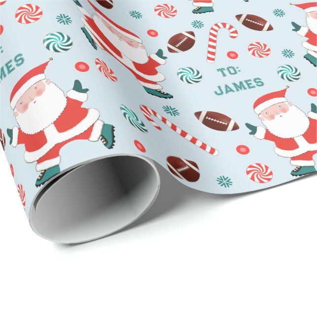 Football Christmas Gift Wrapping Paper (Roll Corner)