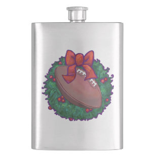 Football Christmas Hip Flask