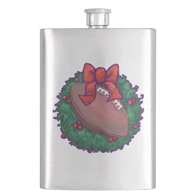 Football Christmas Hip Flask (Front)