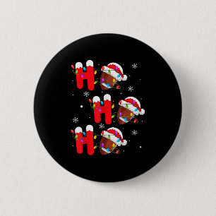 Football Christmas Ho Ho Ho Santa Srts Player Funn Button
