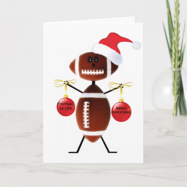 Football Christmas Holiday Card (Front)