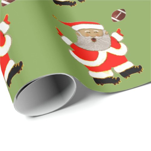 Football Christmas Holiday Gift Wrapping Paper