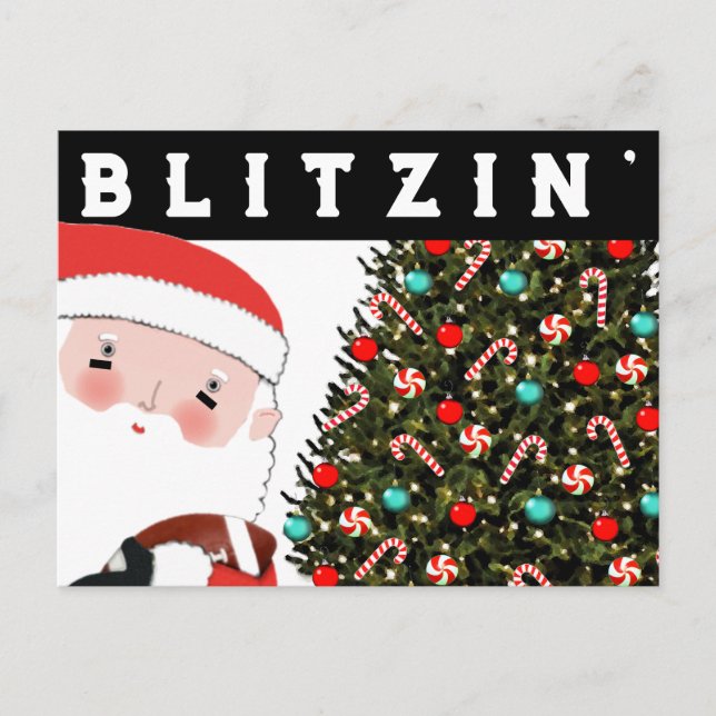 Football Christmas Holiday Postcard (Front)