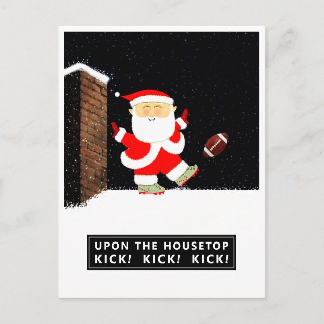 Football Christmas Holiday Postcard (Front)