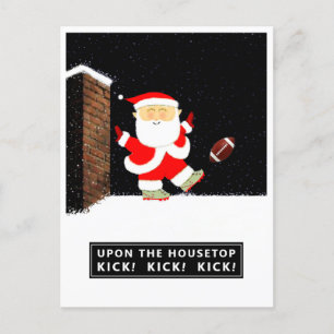 Football Christmas holiday postcard